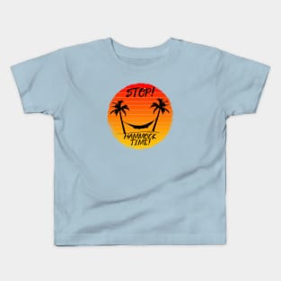 Stop! Hammock Time! Palm Trees and sunset Kids T-Shirt